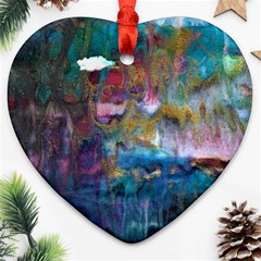 Abstract Turquoise Ornament (heart) by kaleidomarblingart