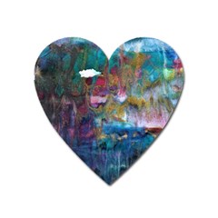 Abstract Turquoise Heart Magnet by kaleidomarblingart