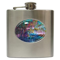 Abstract Turquoise Hip Flask (6 Oz)