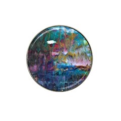 Abstract Turquoise Hat Clip Ball Marker by kaleidomarblingart