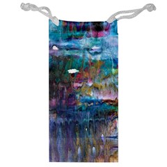 Abstract Turquoise Jewelry Bag by kaleidomarblingart