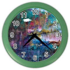 Abstract Turquoise Color Wall Clock