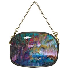 Abstract Turquoise Chain Purse (two Sides) by kaleidomarblingart