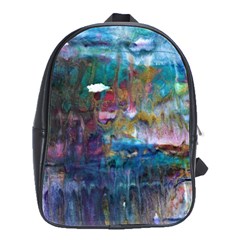 Abstract Turquoise School Bag (large) by kaleidomarblingart