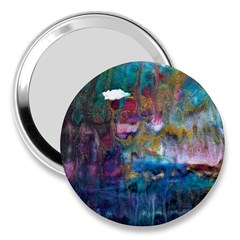 Abstract Turquoise 3  Handbag Mirrors by kaleidomarblingart