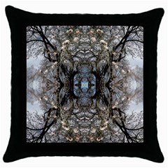 Spring Patterns Repeat Throw Pillow Case (Black)