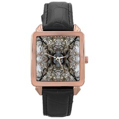 Spring Patterns Repeat Rose Gold Leather Watch 