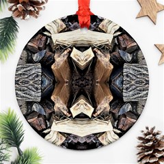 Wood Patterns Ornament (round) by kaleidomarblingart