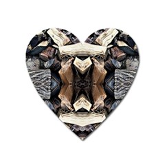 Wood Patterns Heart Magnet by kaleidomarblingart