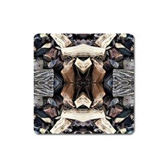 Wood Patterns Square Magnet by kaleidomarblingart