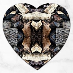 Wood Patterns Jigsaw Puzzle (heart) by kaleidomarblingart