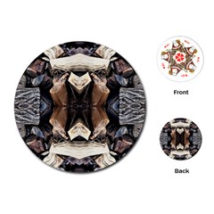 Wood Patterns Playing Cards Single Design (round) by kaleidomarblingart