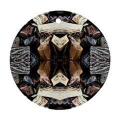 Wood Patterns Round Ornament (two Sides) by kaleidomarblingart