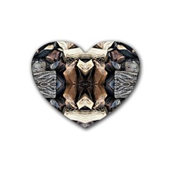 Wood Patterns Heart Coaster (4 Pack)  by kaleidomarblingart