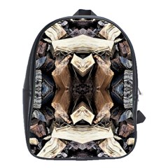 Wood Patterns School Bag (large) by kaleidomarblingart