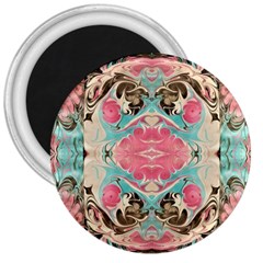 Arabesque  3  Magnets by kaleidomarblingart