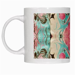 Arabesque  White Mugs by kaleidomarblingart