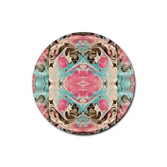 Arabesque  Rubber Coaster (round)  by kaleidomarblingart