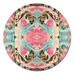 Arabesque  Magnet 5  (round) by kaleidomarblingart