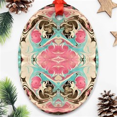 Arabesque  Oval Ornament (two Sides) by kaleidomarblingart