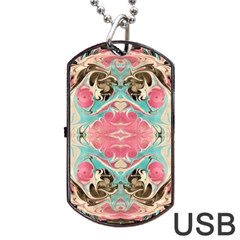 Arabesque  Dog Tag Usb Flash (two Sides) by kaleidomarblingart