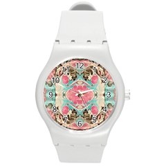 Arabesque  Round Plastic Sport Watch (m) by kaleidomarblingart