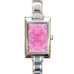 Pink Marbling Rectangle Italian Charm Watch by kaleidomarblingart