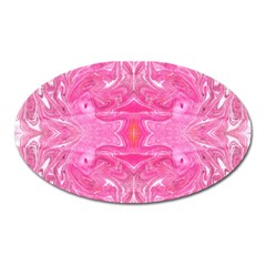 Pink Marbling Oval Magnet by kaleidomarblingart