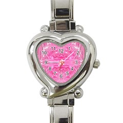 Pink Marbling Heart Italian Charm Watch by kaleidomarblingart