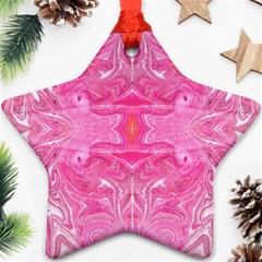 Pink Marbling Star Ornament (two Sides) by kaleidomarblingart