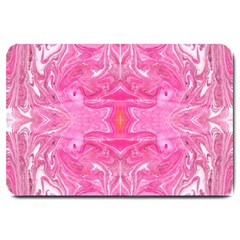 Pink Marbling Large Doormat  by kaleidomarblingart