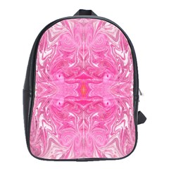 Pink Marbling School Bag (large) by kaleidomarblingart