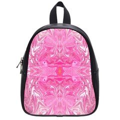 Pink Marbling School Bag (small) by kaleidomarblingart