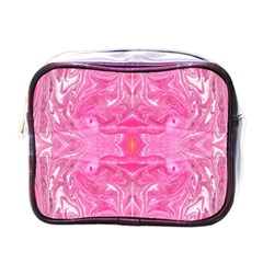 Pink Marbling Mini Toiletries Bag (one Side) by kaleidomarblingart