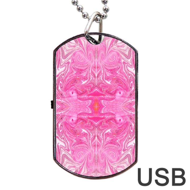 Pink Marbling Dog Tag USB Flash (Two Sides)