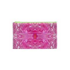 Pink Marbling Cosmetic Bag (xs) by kaleidomarblingart