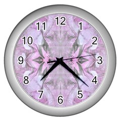 Pink Module Wall Clock (silver) by kaleidomarblingart