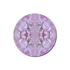 Pink Module Rubber Coaster (round)  by kaleidomarblingart