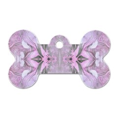 Pink Module Dog Tag Bone (one Side) by kaleidomarblingart