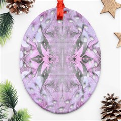 Pink Module Oval Filigree Ornament (two Sides) by kaleidomarblingart