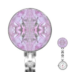 Pink Module Stainless Steel Nurses Watch by kaleidomarblingart