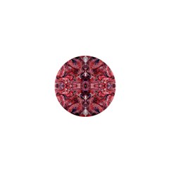 Red Arabesque 1  Mini Buttons by kaleidomarblingart