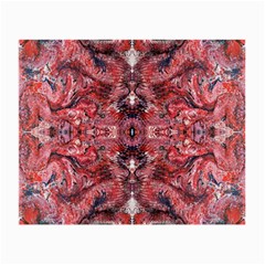 Red Arabesque Small Glasses Cloth (2 Sides) by kaleidomarblingart