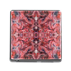 Red Arabesque Memory Card Reader (square 5 Slot) by kaleidomarblingart