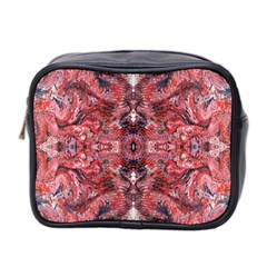 Red Arabesque Mini Toiletries Bag (two Sides) by kaleidomarblingart