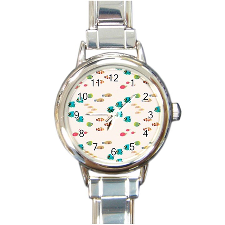 Underwater World Round Italian Charm Watch