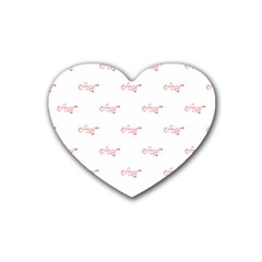 Amor Text Drawing Pattern Heart Coaster (4 Pack) 