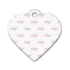 Amor Text Drawing Pattern Dog Tag Heart (one Side)