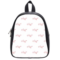 Amor Text Drawing Pattern School Bag (small)