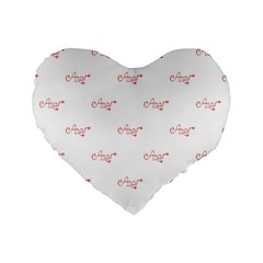 Amor Text Drawing Pattern Standard 16  Premium Heart Shape Cushions